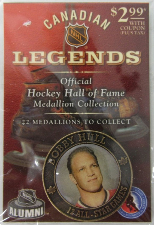 Supplies NHL - Canadian Legends - Official Hockey Hall of Fame - Medallion Collection - Bobby Hull - Cardboard Memories Inc.