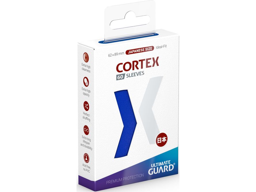 Supplies Ultimate Guard - Cortex Sleeves - Japanese Size - Glossy - Blue - 60 Count - Cardboard Memories Inc.