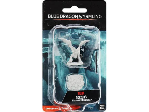 Role Playing Games Wizkids - Dungeons and Dragons - Unpainted Miniatures - Nolzurs Marvelous Miniatures - Blue Dragon Wyrmling - 73852 - Cardboard Memories Inc.