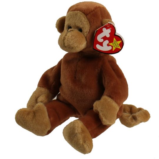 Plush TY Beanie Baby - Bongo the Monkey - Cardboard Memories Inc.