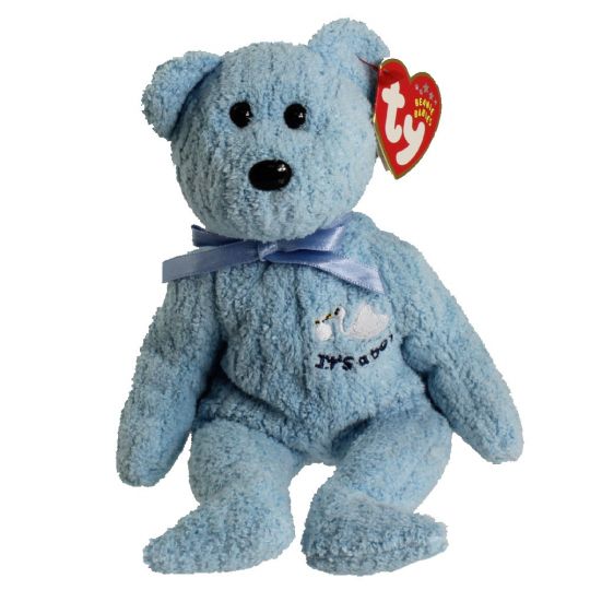 Plush TY Beanie Baby - Baby Boy the Bear - Cardboard Memories Inc.