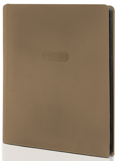 Card Supplies Evoretro - 9 Pocket Binder with Zipper - Brown - Cardboard Memories Inc.