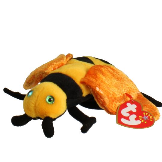 Plush TY Beanie Baby - Buzzie the Bee - Cardboard Memories Inc.