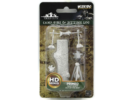 Role Playing Games Wizkids - Unpainted Miniatures - Deep Cuts - Camp Fire - Sitting Log - 73860 - Cardboard Memories Inc.
