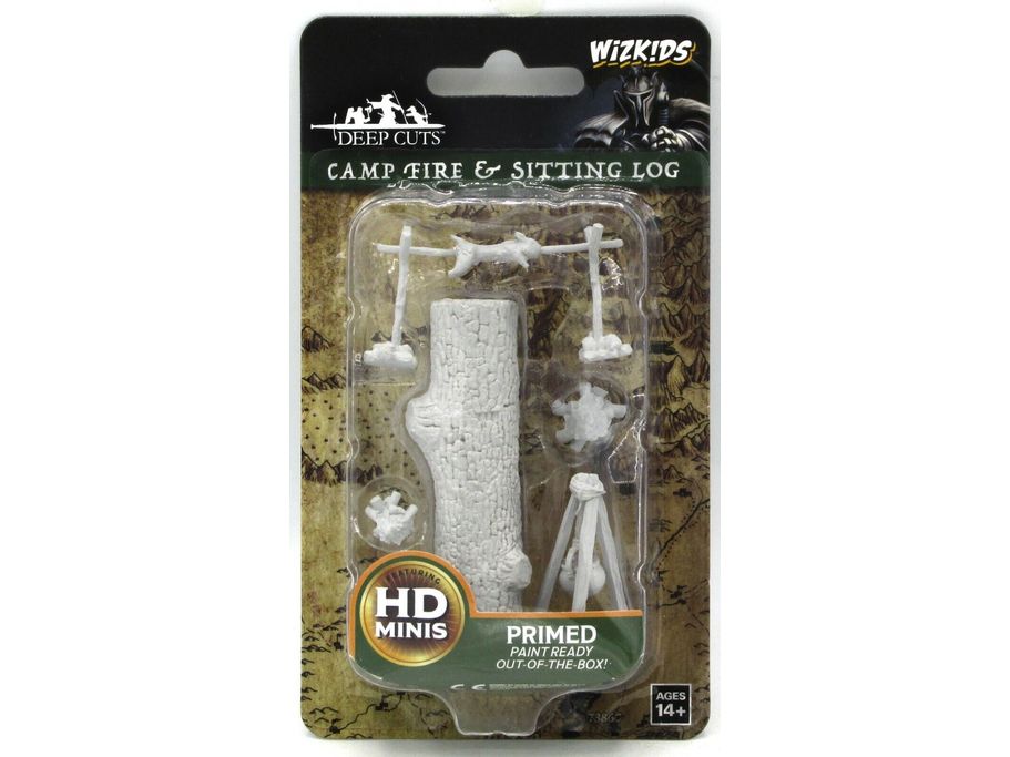 Role Playing Games Wizkids - Unpainted Miniatures - Deep Cuts - Camp Fire - Sitting Log - 73860 - Cardboard Memories Inc.
