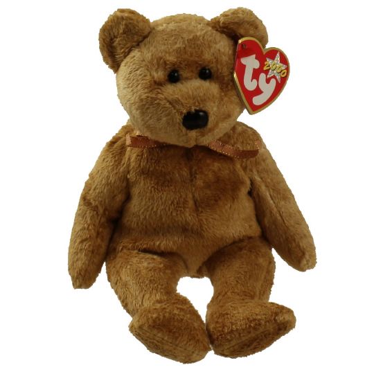 Plush TY Beanie Baby - Cashew the Bear - Cardboard Memories Inc.