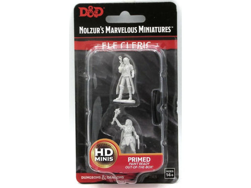 Role Playing Games Wizkids - Dungeons and Dragons - Unpainted Miniatures - Nolzurs Marvelous Miniatures - Female Elf Cleric - 73835 - Cardboard Memories Inc.