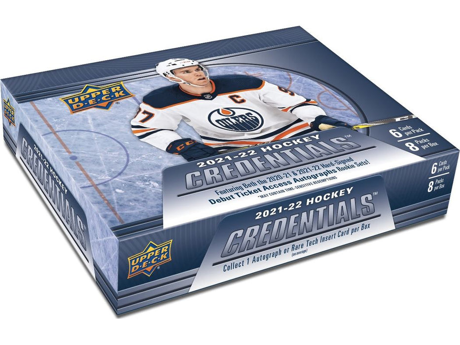 Sports Cards Upper Deck - 2021-22 - Hockey - Credentials - Hobby Box - Cardboard Memories Inc.