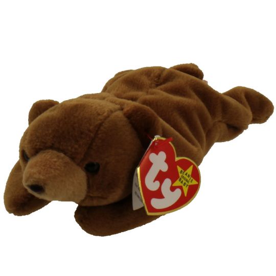 Plush TY Beanie Baby - Cubbie the Brown Bear - Cardboard Memories Inc.