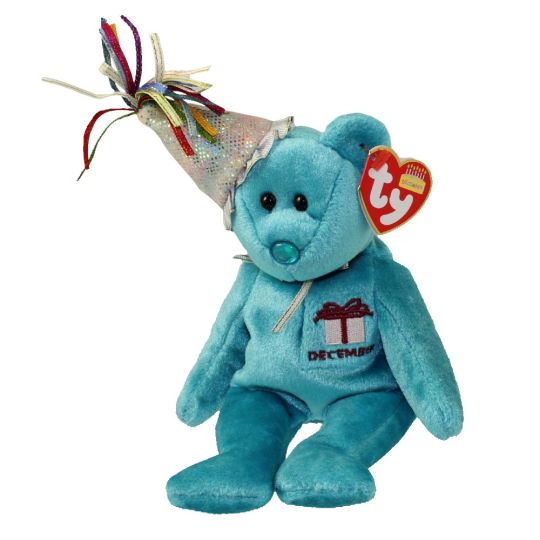 Plush TY Beanie Baby - December the Teddy Birthday Bear - Cardboard Memories Inc.