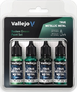Acrylicos Vallejo - True Metallic Metal - Dusken Green - Paint Set - 77 257
