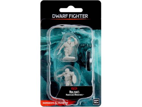 Role Playing Games Wizkids - Dungeons and Dragons - Unpainted Miniature - Nolzurs Marvellous Miniatures - Dwarf Fight Female - 90406 - Cardboard Memories Inc.