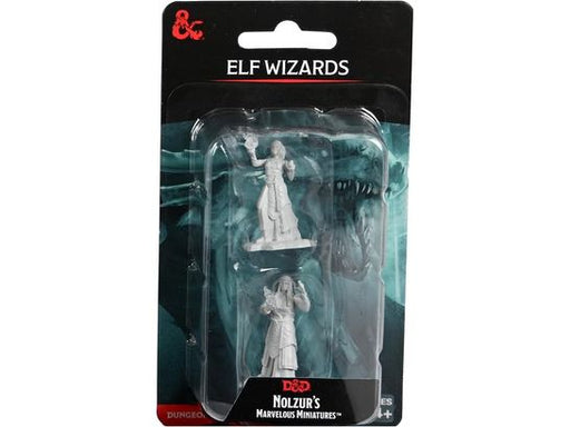 Role Playing Games Wizkids - Dungeons and Dragons - Unpainted Miniature - Nolzurs Marvellous Miniatures - Elf Wizards - 90672 - Cardboard Memories Inc.
