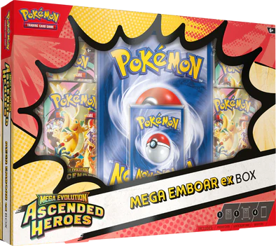 Trading Card Games Pokémon - Mega Evolution - Ascended Heroes - Mega Emboar EX - Collection Box - Cardboard Memories Inc.
