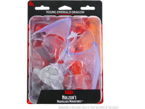Role Playing Games Wizkids - Dungeons and Dragons - Unpainted Miniature - Nolzurs Marvellous Miniatures - Young Emerald Dragon - 90491 - Cardboard Memories Inc.