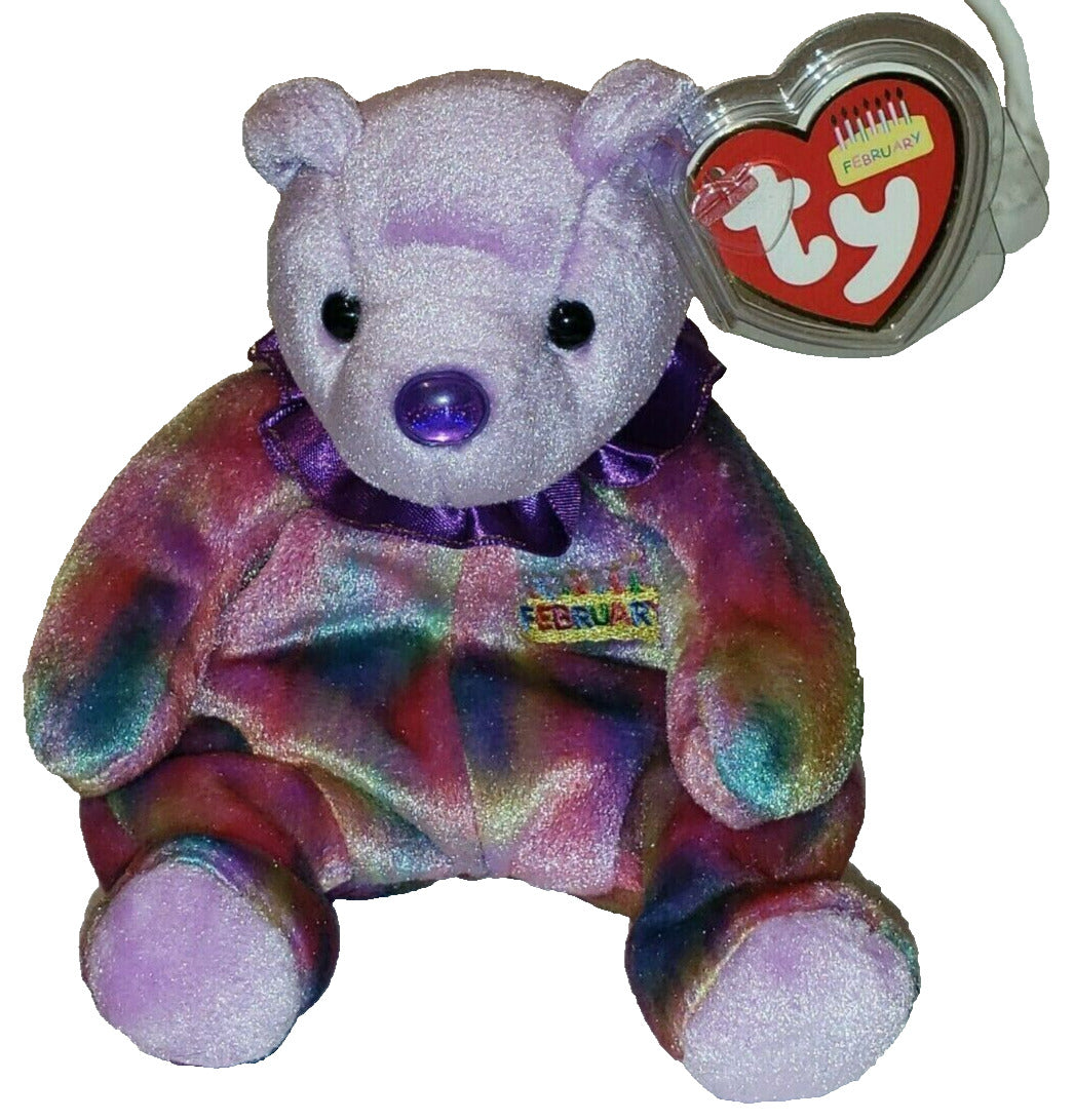 TY Beanie Baby February Birthday Bear — Cardboard Memories Inc.