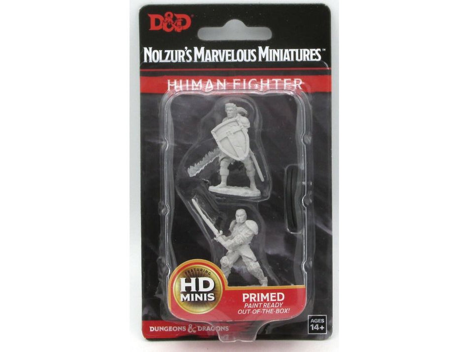 Role Playing Games Wizkids - Dungeons and Dragons - Unpainted Miniatures - Nolzurs Marvelous Miniatures - Male Human Fighter - 73673 - Cardboard Memories Inc.