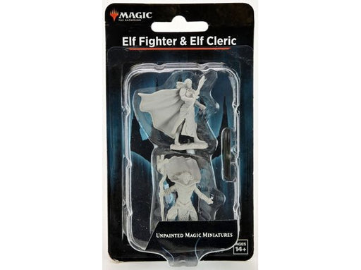 Role Playing Games Wizkids - Magic the Gathering - Unpainted Miniature - Elf Fighter and Elf Cleric - 90279 - Cardboard Memories Inc.