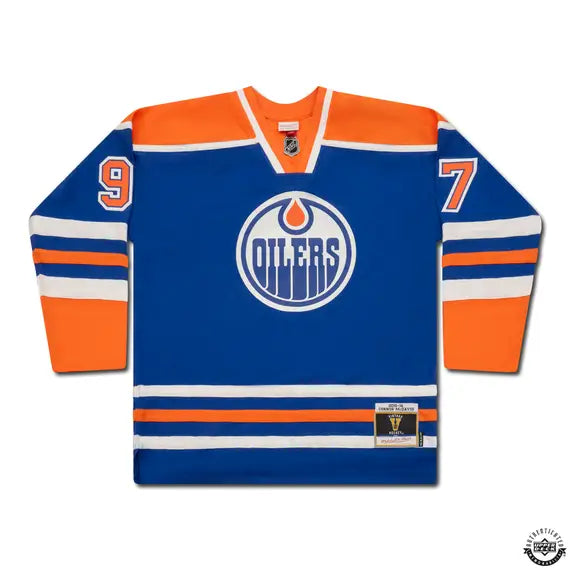 Collectible Merchandise Upper Deck Authenticated - Connor McDavid Autographed Blue Mitchell & Ness Edmonton Oilers 2015 Alternate Authentic Jersey - Cardboard Memories Inc.