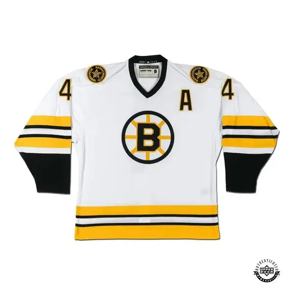 Collectible Merchandise Upper Deck Authenticated - Bobby Orr Autographed Boston Bruins Heroes of Hockey Authentic White Jersey - Cardboard Memories Inc.
