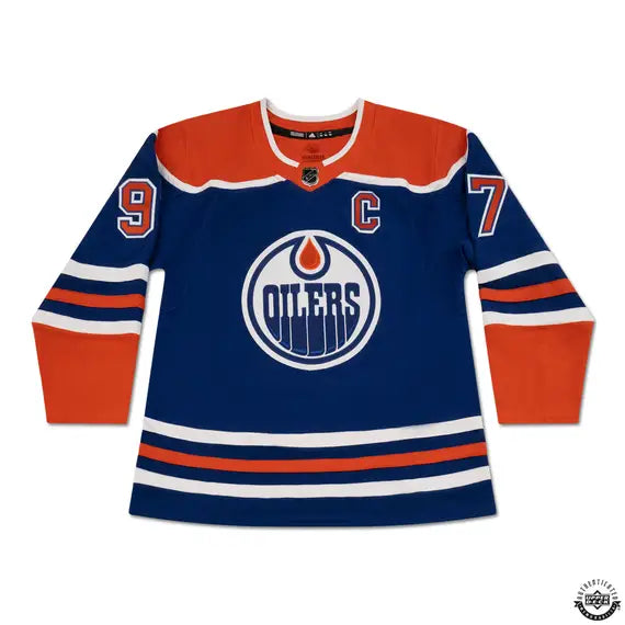 Collectible Merchandise Upper Deck Authenticated - Connor McDavid Autographed & Inscribed “900 Points 1/2/24” Blue Adidas Edmonton Oilers Jersey - Cardboard Memories Inc.