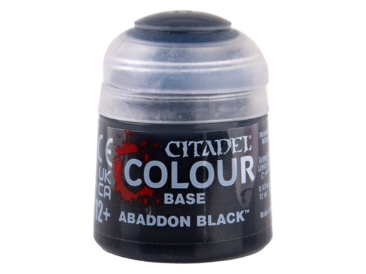 Paints and Paint Accessories Citadel Base - Abaddon Black - 21-25 - Cardboard Memories Inc.