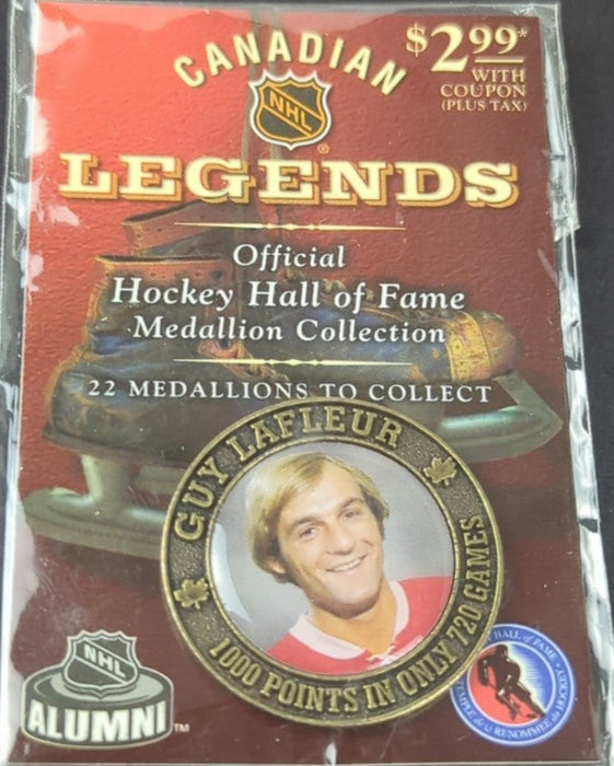 Supplies NHL - Canadian Legends - Official Hockey Hall of Fame - Medallion Collection - Guy Lafleur - Cardboard Memories Inc.