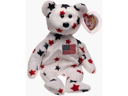 Plush TY Beanie Baby - Glory the USA Bear - Cardboard Memories Inc.