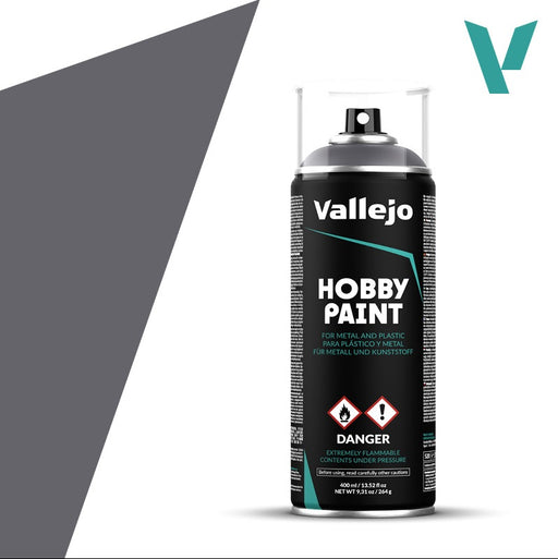 Paints and Paint Accessories Acrylicos Vallejo - Paint Spray - Gunmetal - 28 031 - Cardboard Memories Inc.
