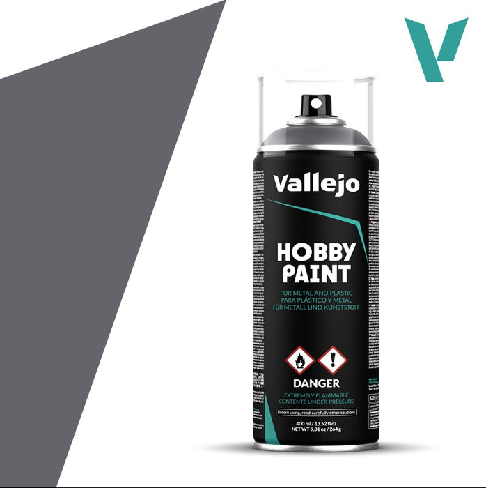 Paints and Paint Accessories Acrylicos Vallejo - Paint Spray - Gunmetal - 28 031 - Cardboard Memories Inc.