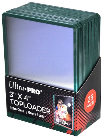 Supplies Ultra Pro - Top Loaders - 3x4 Green Border Pack - Cardboard Memories Inc.