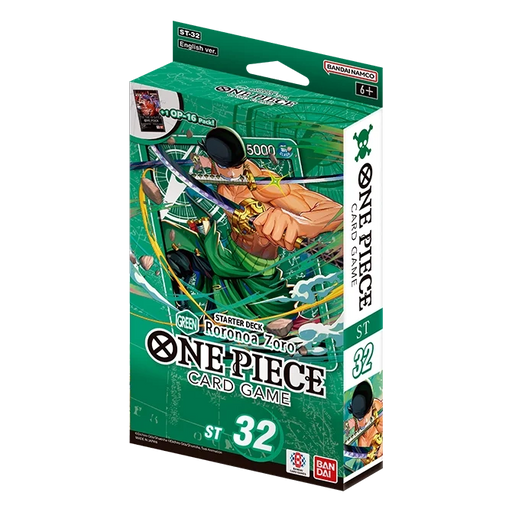 collectible card game Bandai - One Piece Card Game - ST32 - Roronoa Zoro - Green Starter Deck - Cardboard Memories Inc.