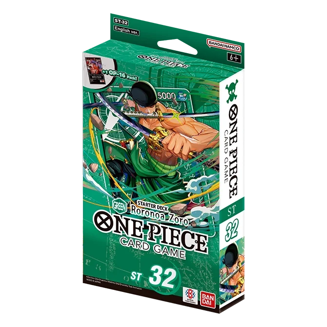 collectible card game Bandai - One Piece Card Game - ST32 - Roronoa Zoro - Green Starter Deck - Cardboard Memories Inc.