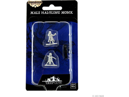 Role Playing Games Paizo - Pathfinder - Unpainted Miniatures - Deep Cuts - Halfling Monk Male - 90328 - Cardboard Memories Inc.