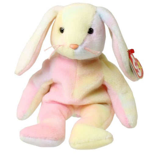 Plush TY Beanie Baby - Hippie the Tie-Dyed Bunny - Cardboard Memories Inc.