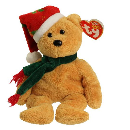 Plush TY Beanie Baby - 2003 Holiday Teddy Bear - Cardboard Memories Inc.