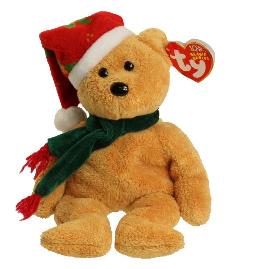 Plush TY Beanie Baby - 2003 Holiday Teddy Bear - Cardboard Memories Inc.