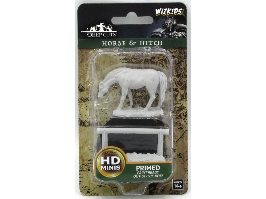 Role Playing Games Wizkids - Unpainted Miniatures - Deep Cuts - Horse and Hitch Post - 73862 - Cardboard Memories Inc.