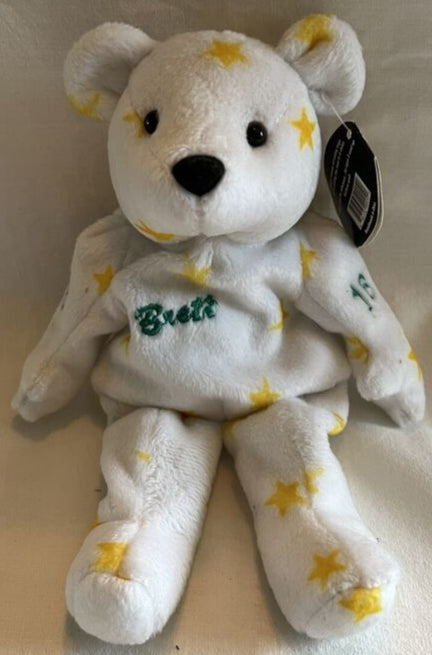 Plush Salvino's Bammers - 1999 - Dallas Stars Bear - Brett Hull - Damaged Tag - Cardboard Memories Inc.