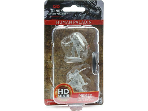 Role Playing Games Wizkids - Dungeons and Dragons - Unpainted Miniature - Nolzurs Marvellous Miniatures - Human Male Paladin - 72629 - Cardboard Memories Inc.