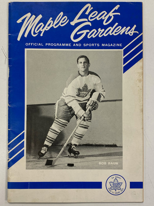 Magazine Maple Leaf Gardens - Official Program and Sports Magazine - Vintage Magazine (Cond. VG+) - MG0105 - Cardboard Memories Inc.