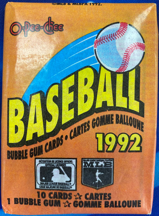 Sports Cards O-Pee-Chee OPC - 1992 - Baseball - Sealed Pack - Cardboard Memories Inc.
