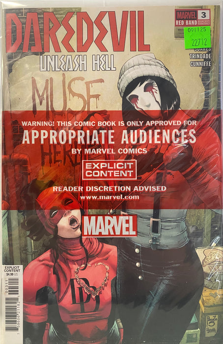 Comic Books Marvel Comics - Daredevil Unleash Hell Red Band (2025) 003 (of 5) - Polybagged Variant Edition (Cond VF-) - 22712 - Cardboard Memories Inc.