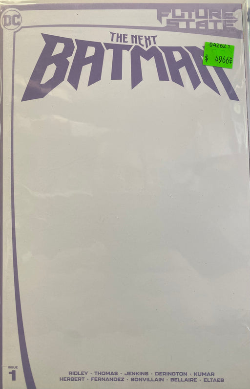 Comic Books DC Comics - Future State The Next Batman (2021) 001 - Cover C Blank Variant Edition (Cond. VF-) - 4966 - Cardboard Memories Inc.