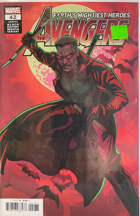 Comic Books Marvel Comics - Avengers (2018 8th Series) 042 - Cover G Souza Blade Black History Month Variant Edition (Cond. VF-) - 5150 - Cardboard Memories Inc.