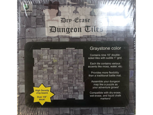 Role Playing Games Role 4 Initiative - Graystone Dry-Erase Dungeon Tiles - 9 10-Inch Tiles - Cardboard Memories Inc.