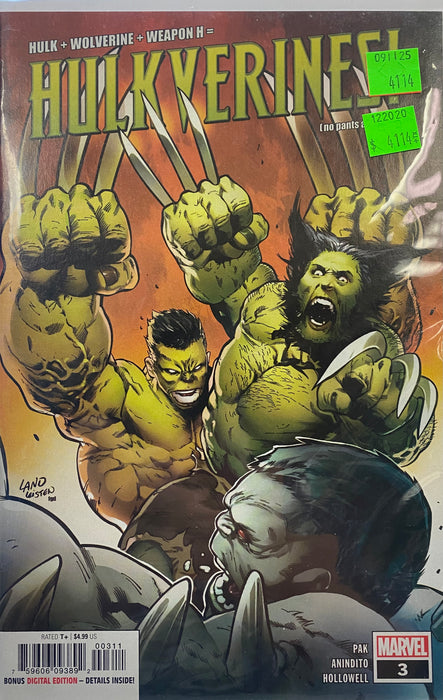 Comic Books Marvel Comics - Hulkverines (2019) 003 (Cond. FN) - 4114 - Cardboard Memories Inc.