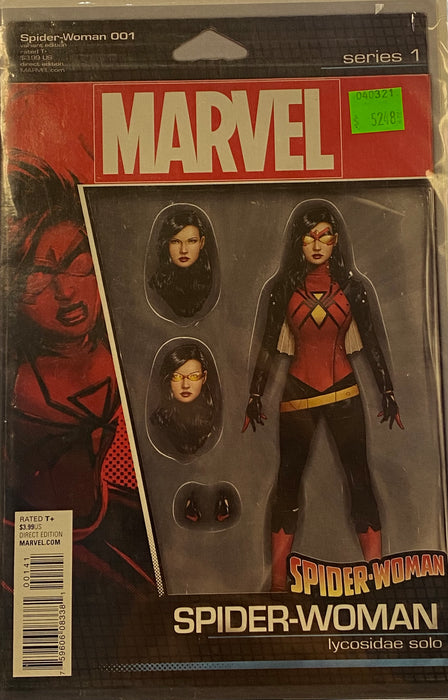 Comic Books Marvel Comics - Spider-Woman (2015 6th Series) 001 - Cover E Action Figure Variant Edition (Cond. VF-) - 5248 - Cardboard Memories Inc.