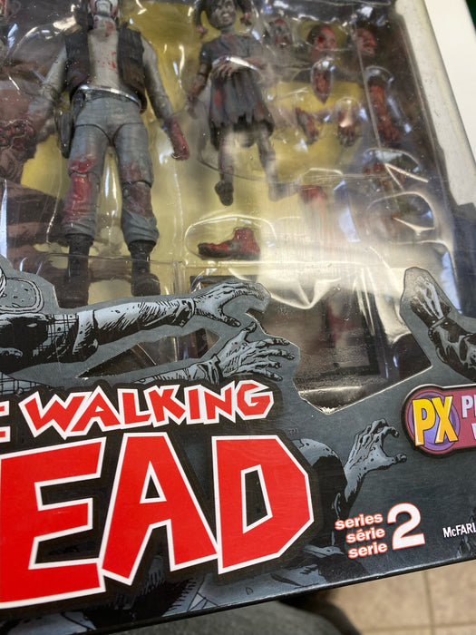 Action Figures and Toys McFarlane Toys - Walking Dead - Bloody Black & White Governor and Daughter Penny Blake - Series 2 Figure Set - PX Previews Exclusive - Cardboard Memories Inc.