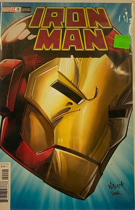 Comic Books Marvel Comics - Iron Man (2020 6th Series) 004 - Cover B Nauck Headshot Variant Edition (Cond. VF-) - 5313 - Cardboard Memories Inc.